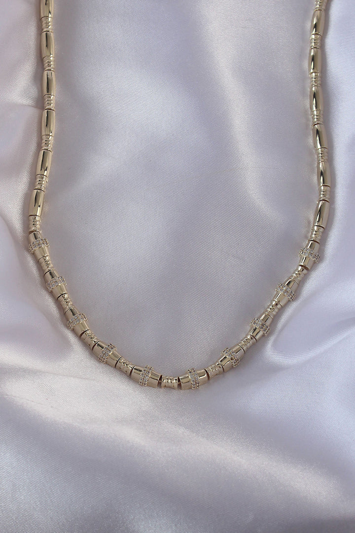EBJ Vip Series Gold Color Zircon Stone Detailed Serenay Necklace - Saint-Jean-sur-Richelieu