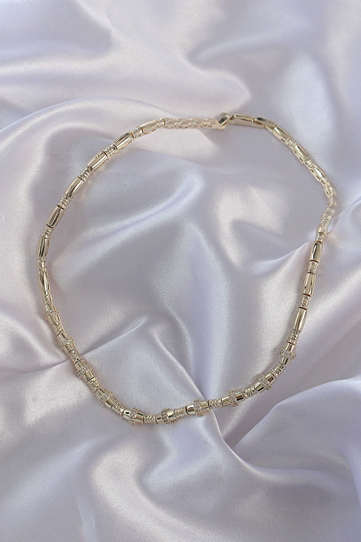 EBJ Vip Series Gold Color Zircon Stone Detailed Serenay Necklace - Saint-Jean-sur-Richelieu