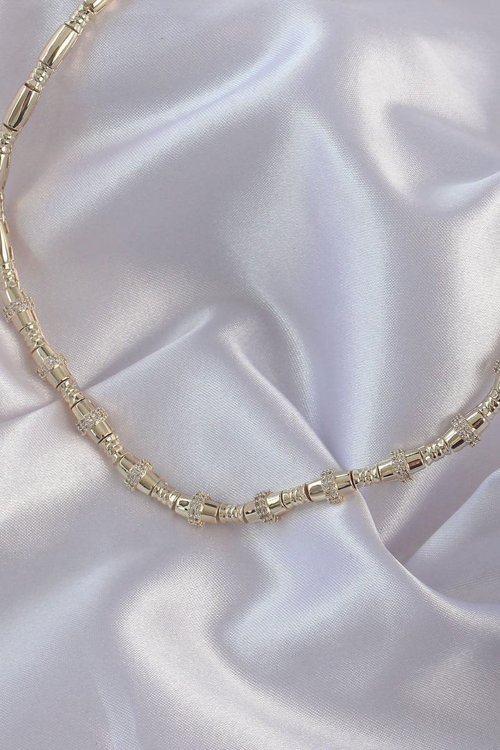 EBJ Vip Series Gold Color Zircon Stone Detailed Serenay Necklace - Saint-Jean-sur-Richelieu