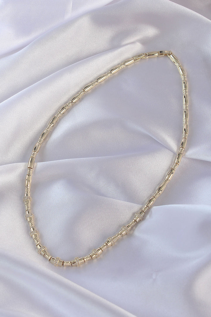 EBJ Vip Series Gold Color Zircon Stone Detailed Serenay Necklace - Saint-Jean-sur-Richelieu
