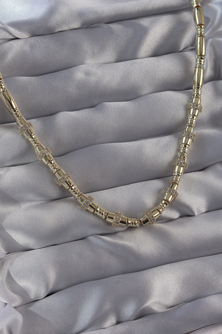 EBJ Vip Series Gold Color Zircon Stone Detailed Serenay Necklace - Saint-Jean-sur-Richelieu
