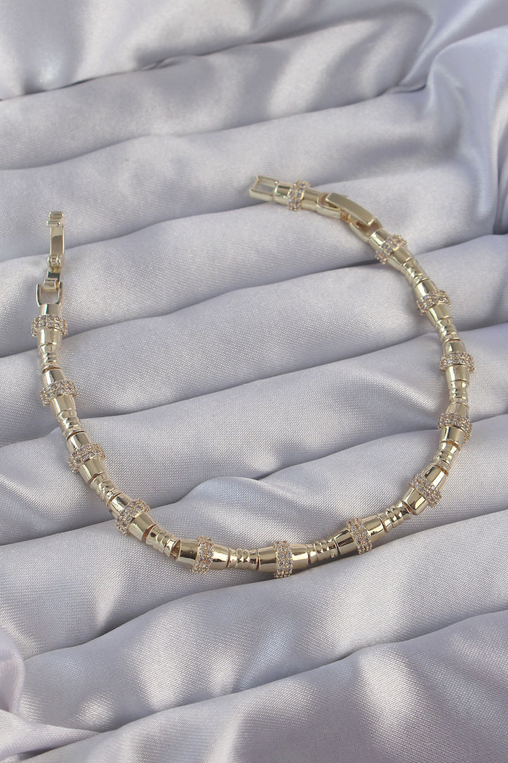 EBJ Vip Series Gold Color Bracelet with Rice Zircon Stone - Camarillo