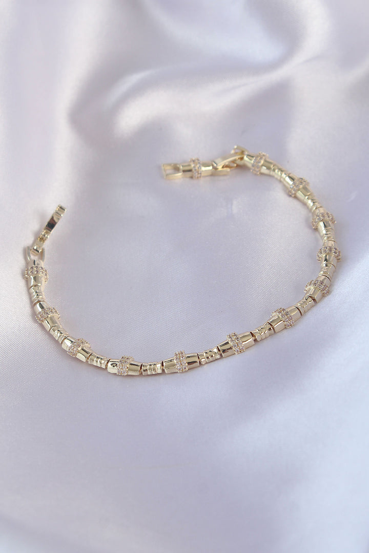 EBJ Vip Series Gold Color Bracelet with Rice Zircon Stone - Camarillo