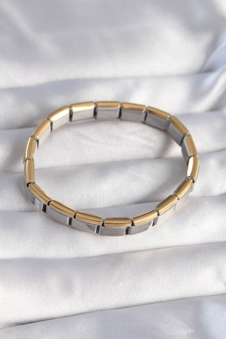 EBJ 316L Steel Two-Tone Engraved Nomination Bracelet - Kenton
