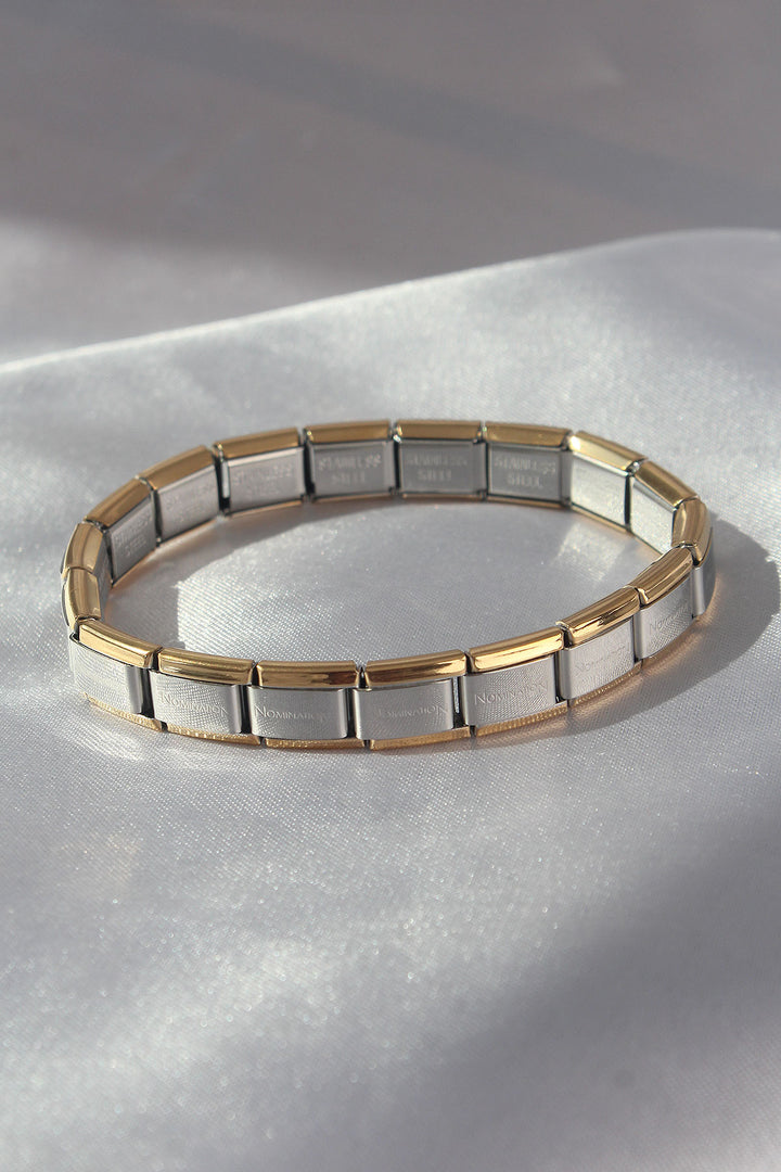 EBJ 316L Steel Two-Tone Engraved Nomination Bracelet - Kenton