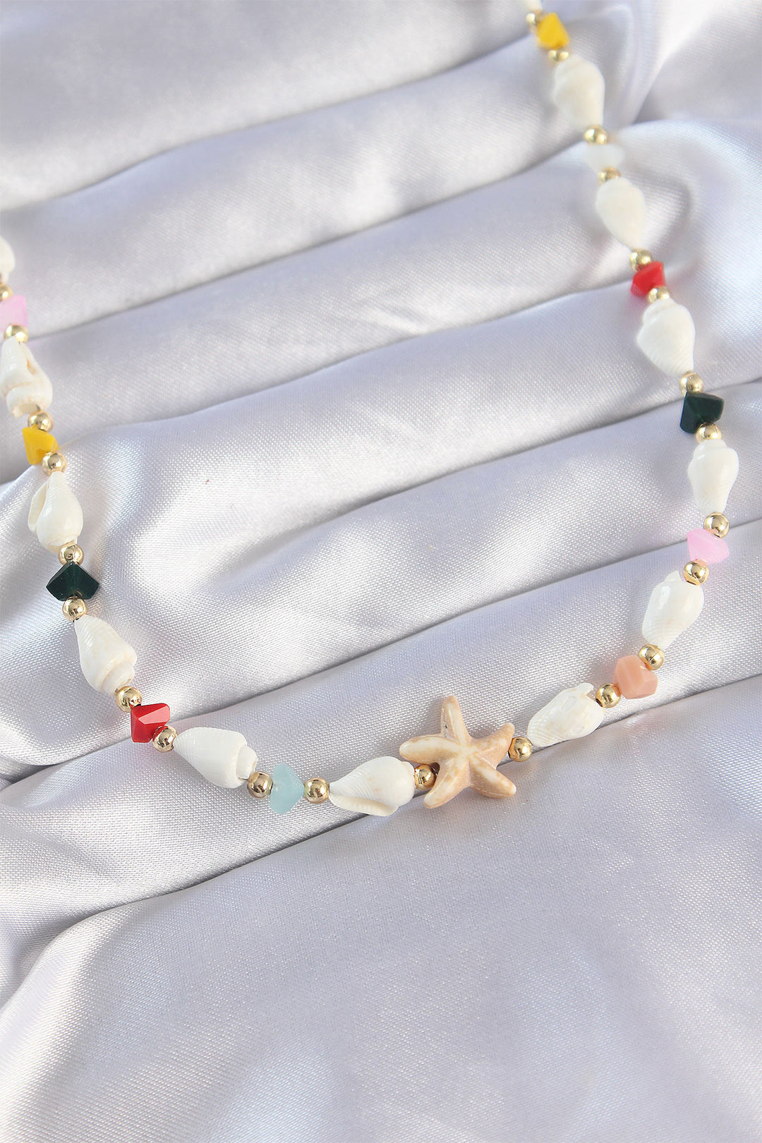 EBJ 316L Stainless Steel Sea Shell Designed Colorful Zircon Stone Starfish Necklace - Chicago