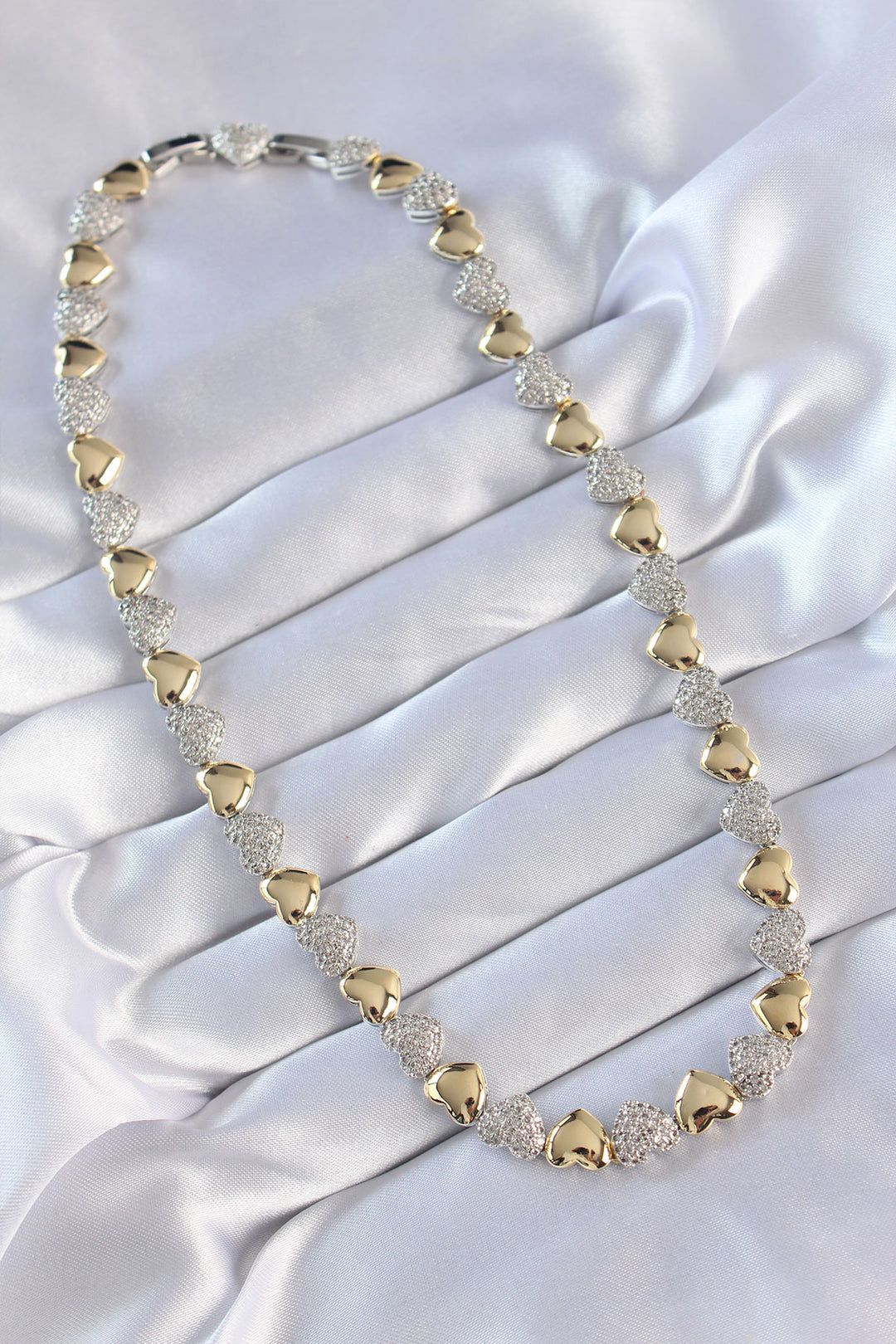 EBJ Vip Series Rice Double Color Zircon Stone Heart Design Necklace - Merritt Island