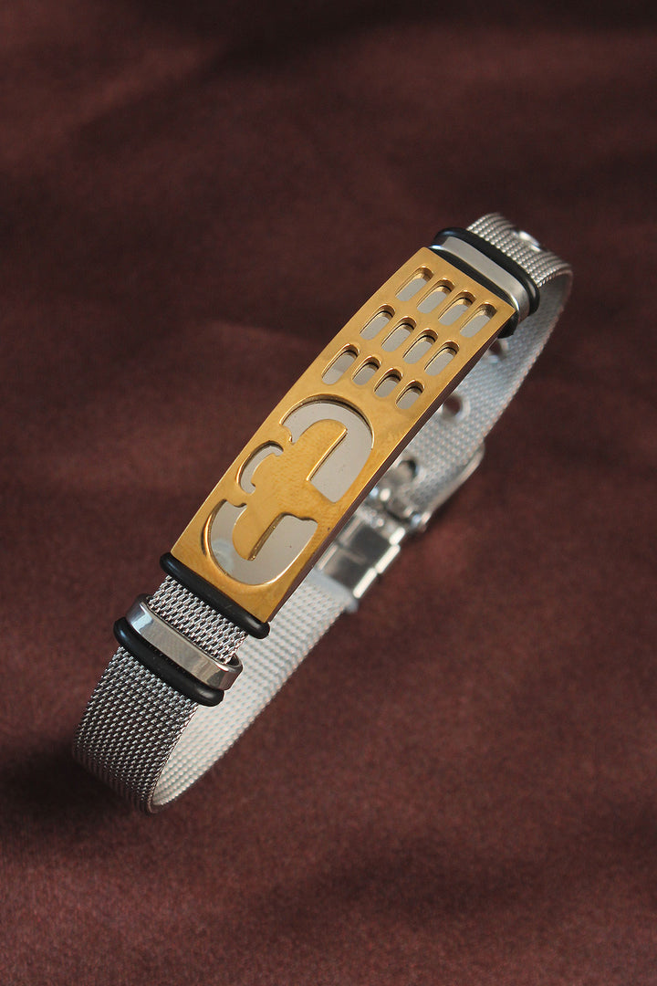 EBJ 316L Steel Gold Color Ancient Egypt Eagle Adjustable Mesh Bracelet - Dudley