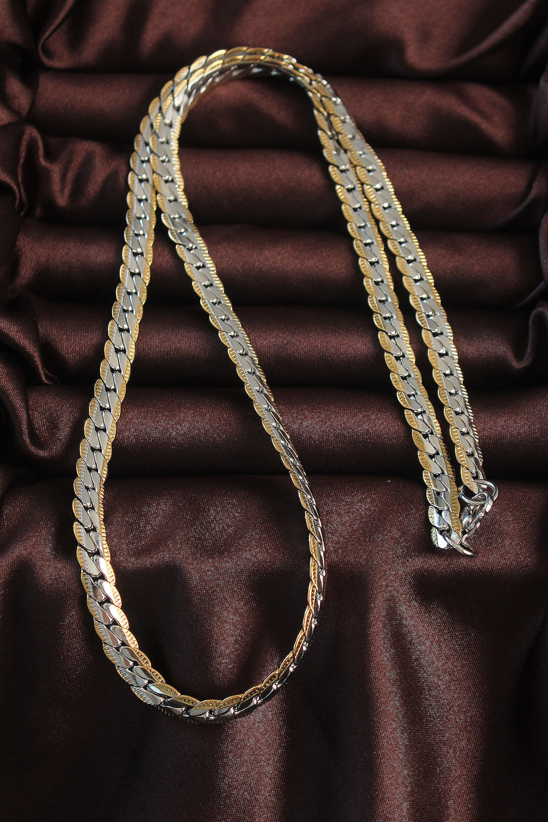 EBJ 316L Stainless Steel Two-Tone Flat Spiral Design Necklace - San Jose