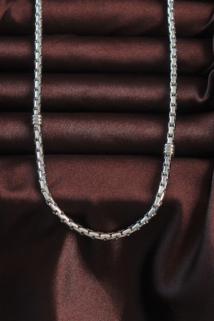 EBJ 316L Stainless Steel Silver Color Albanian Chain Designed Necklace - Rochester Hills