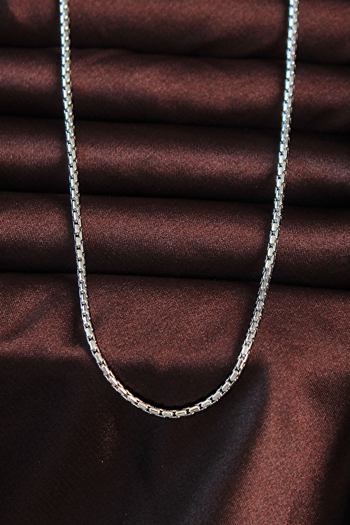 EBJ 316L Stainless Steel Silver Color Necklace with Thin Albanian Chain Design - Freising