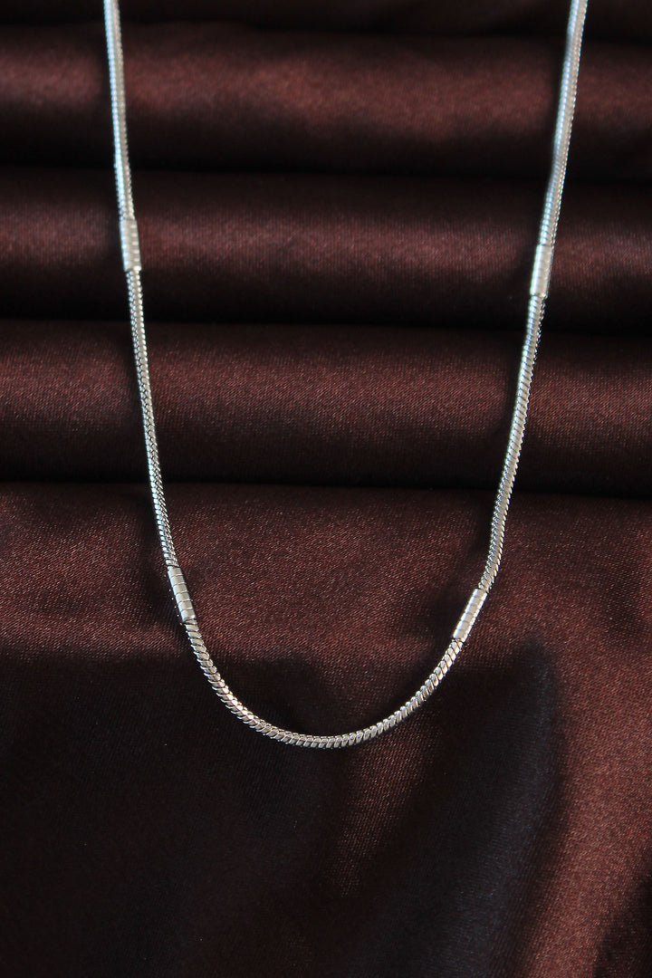 EBJ 316L Stainless Steel Silver Color Wheat Chain Necklace - Apan