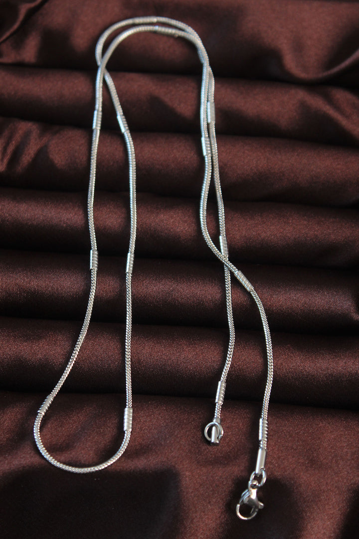 EBJ 316L Stainless Steel Silver Color Wheat Chain Necklace - Apan