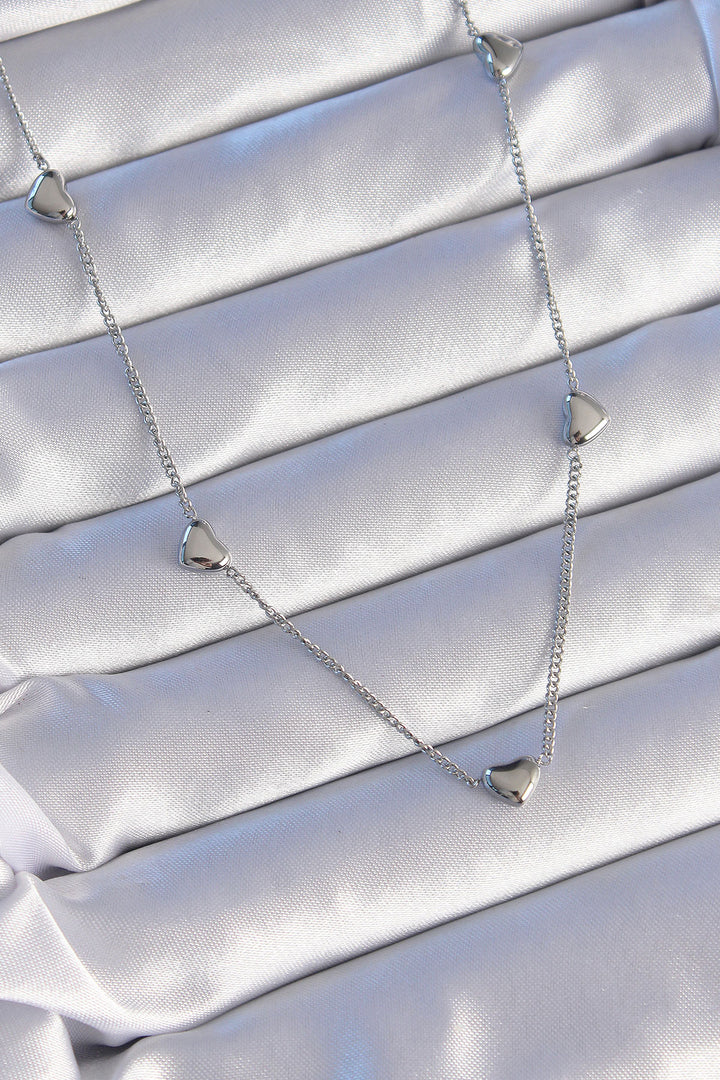 EBJ 316L Stainless Steel Silver Color Minimal Heart Model Necklace - Sudbury