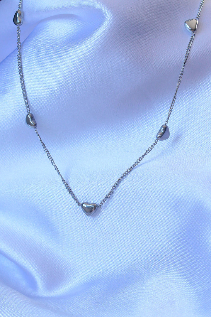 EBJ 316L Stainless Steel Silver Color Minimal Heart Model Necklace - Sudbury