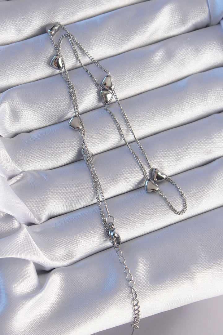EBJ 316L Stainless Steel Silver Color Minimal Heart Model Necklace - Sudbury