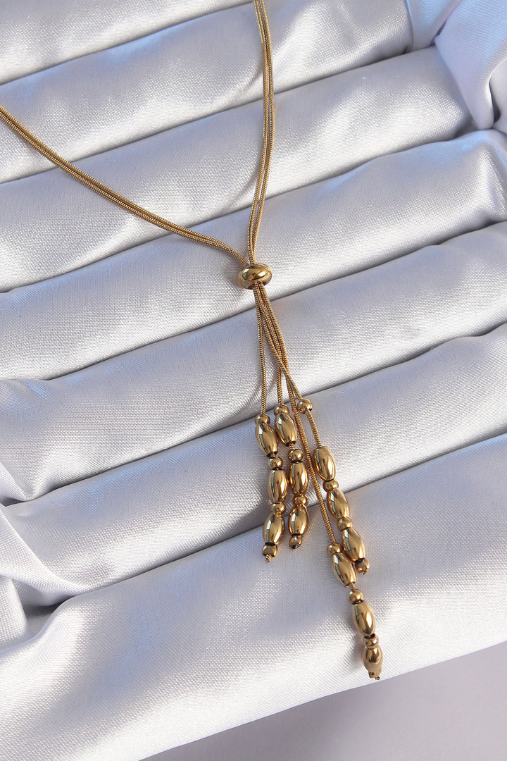 EBJ 316L Stainless Steel Gold Color Adjustable Length Pendant Necklace - Peoria