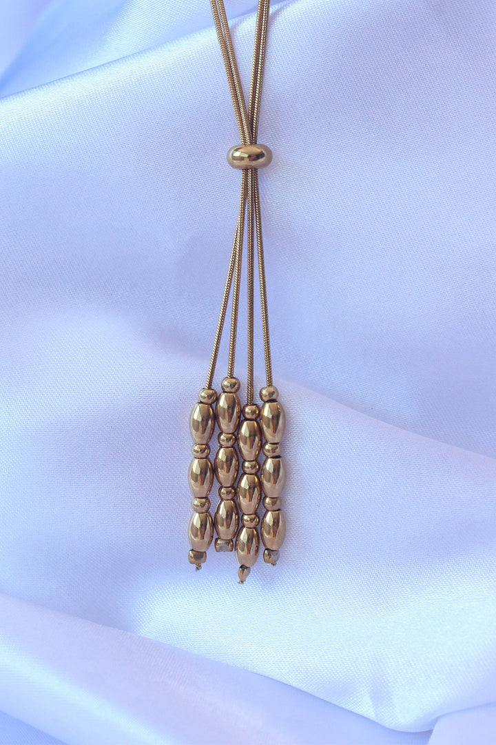 EBJ 316L Stainless Steel Gold Color Adjustable Length Pendant Necklace - Peoria