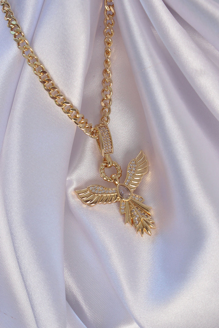 EBJ 316L Stainless Steel Gold Color Zircon Stone Phoenix Model Necklace - Sibiu