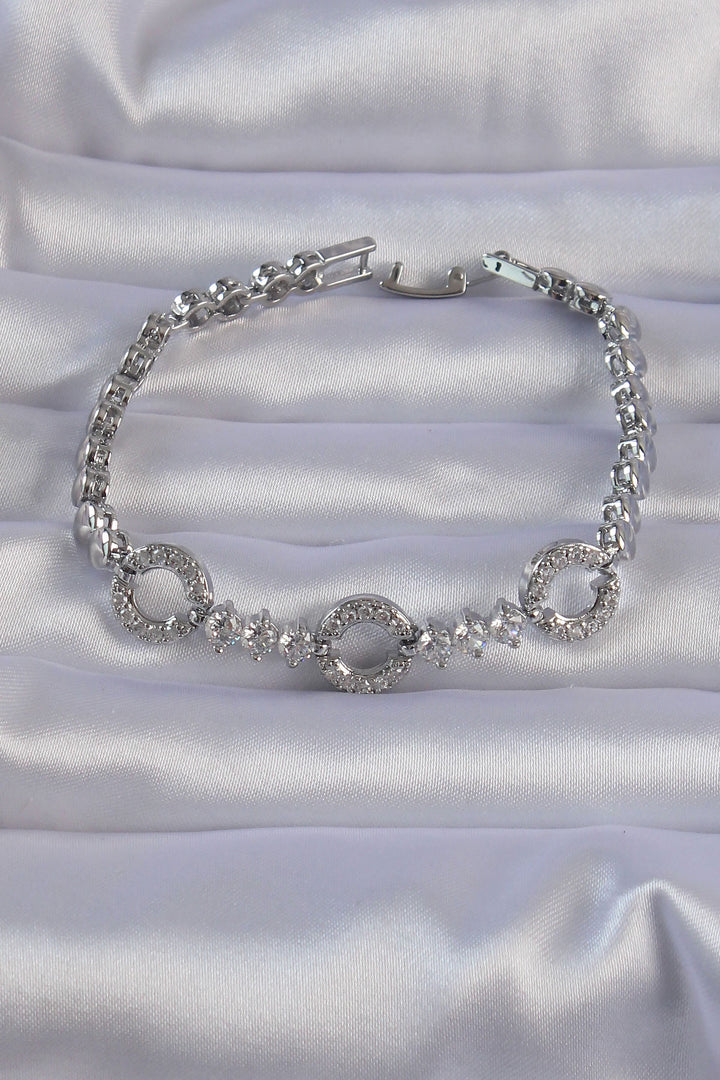EBJ Rice Silver Color Zircon Stone Ring Figured Bead Model Bracelet - Zürich
