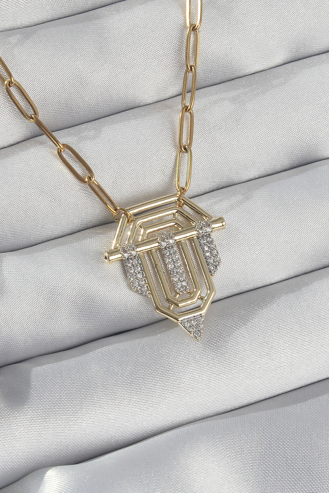 EBJ 316L Stainless Steel Chain Gold Color Zircon Stone Serenay Necklace - Kailua