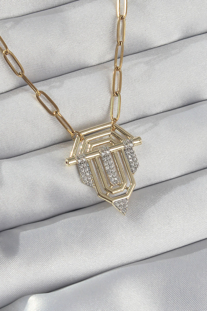 EBJ 316L Stainless Steel Chain Gold Color Zircon Stone Serenay Necklace - Kailua