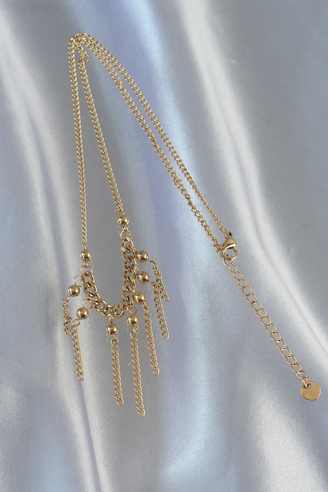 EBJ 316L Steel Chain Gold Color Tassel Detail Dangling Chain Necklace - Richmond