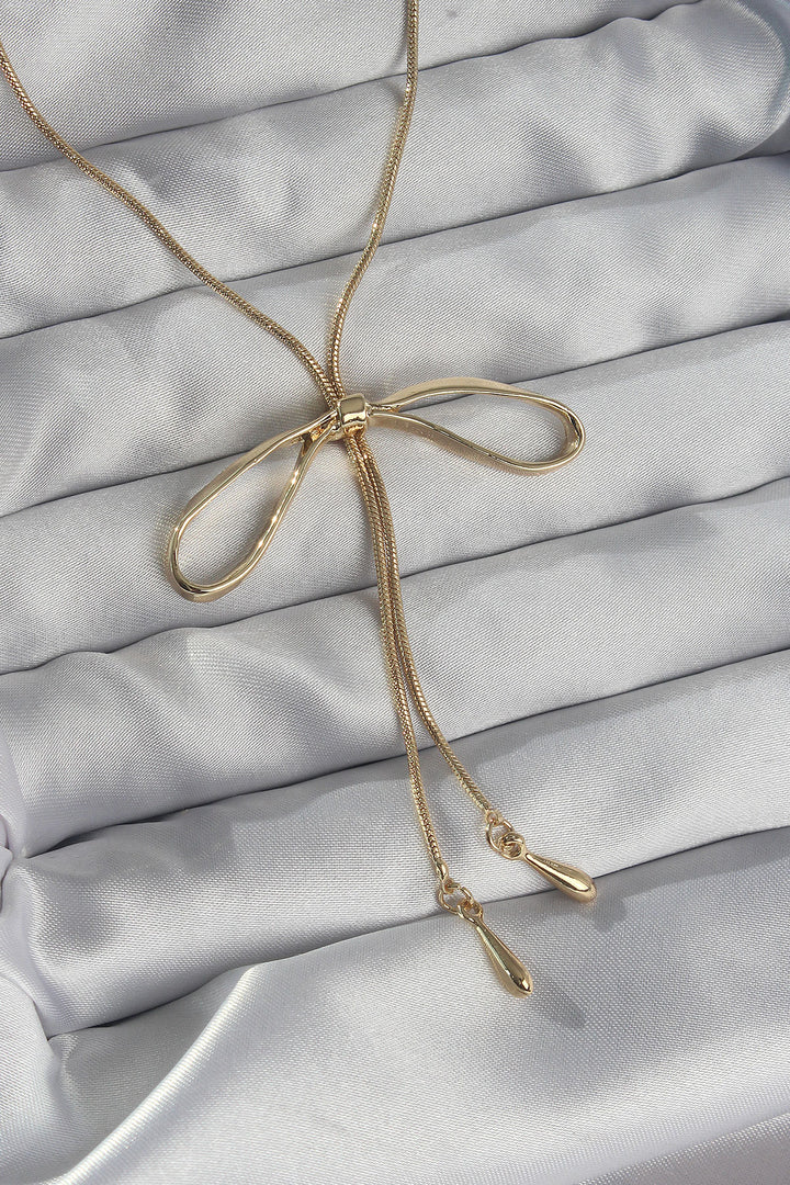 EBJ Rice Gold Color Bow Model Elevator Necklace - Galapagar