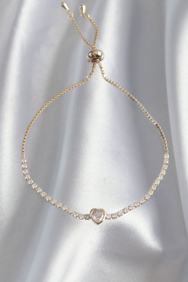 EBJ Rice Gold Color Zircon Stone Charm Model Elevator Bracelet - Caltanissetta