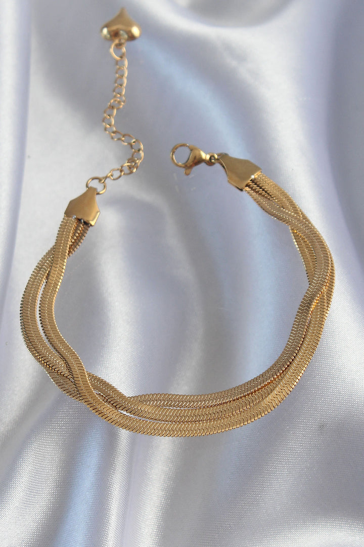 EBJ 316L Steel Gold Color Italian Chain Model Multi Bracelet - Pokrov