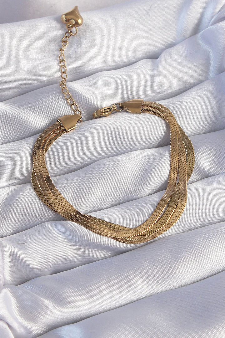 EBJ 316L Steel Gold Color Italian Chain Model Multi Bracelet - Pokrov