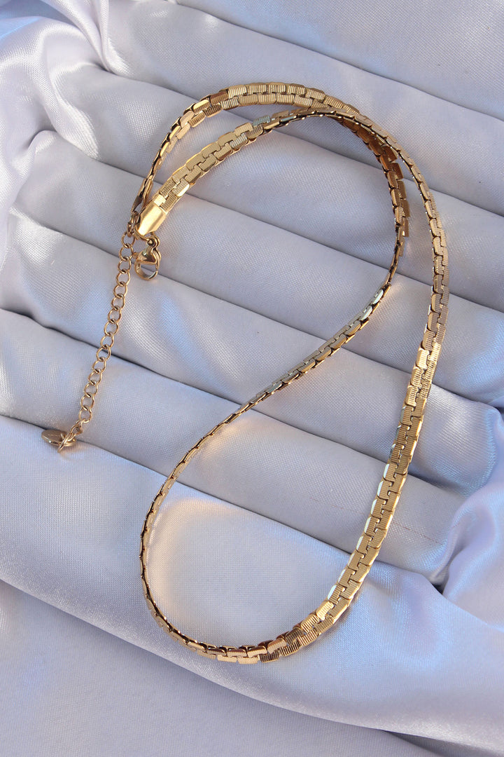 EBJ 316L Steel Gold Color Patchwork Necklace - Anderlecht