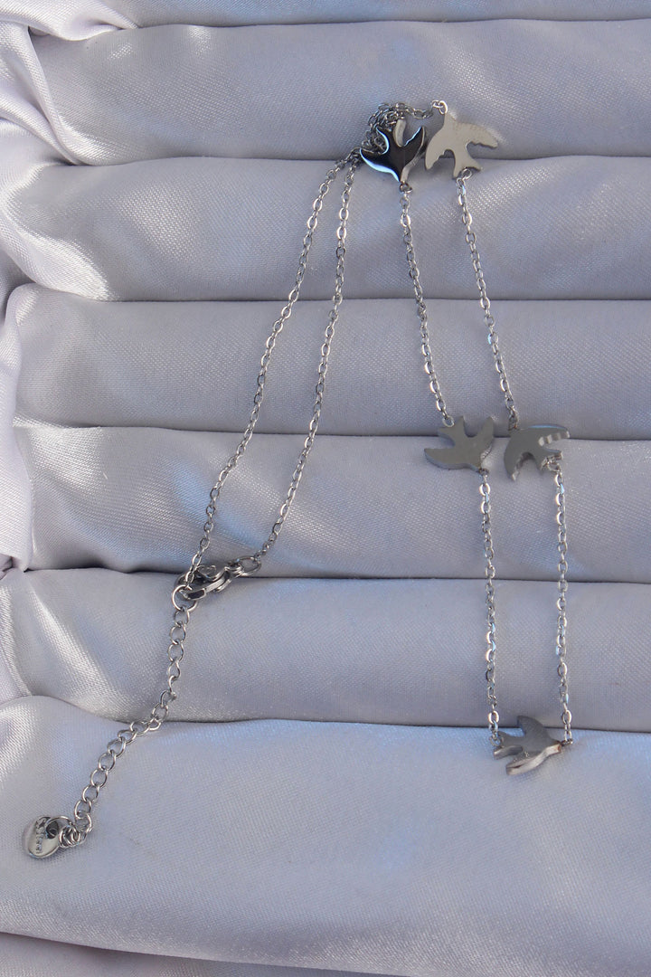 EBJ 316L Stainless Steel Silver Color Bird Model Necklace - Urbandale