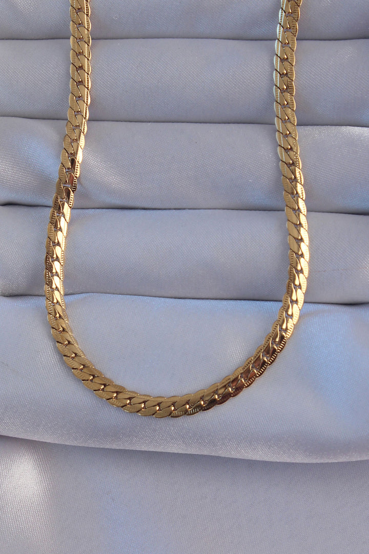 EBJ 316L Steel Gold Color Flat Spiral Chain Model Necklace - West Haven