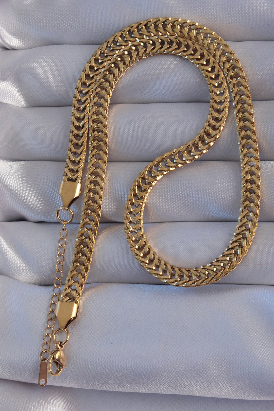 EBJ 316L Steel Gold Color Fishbone Pattern Necklace - Dundee