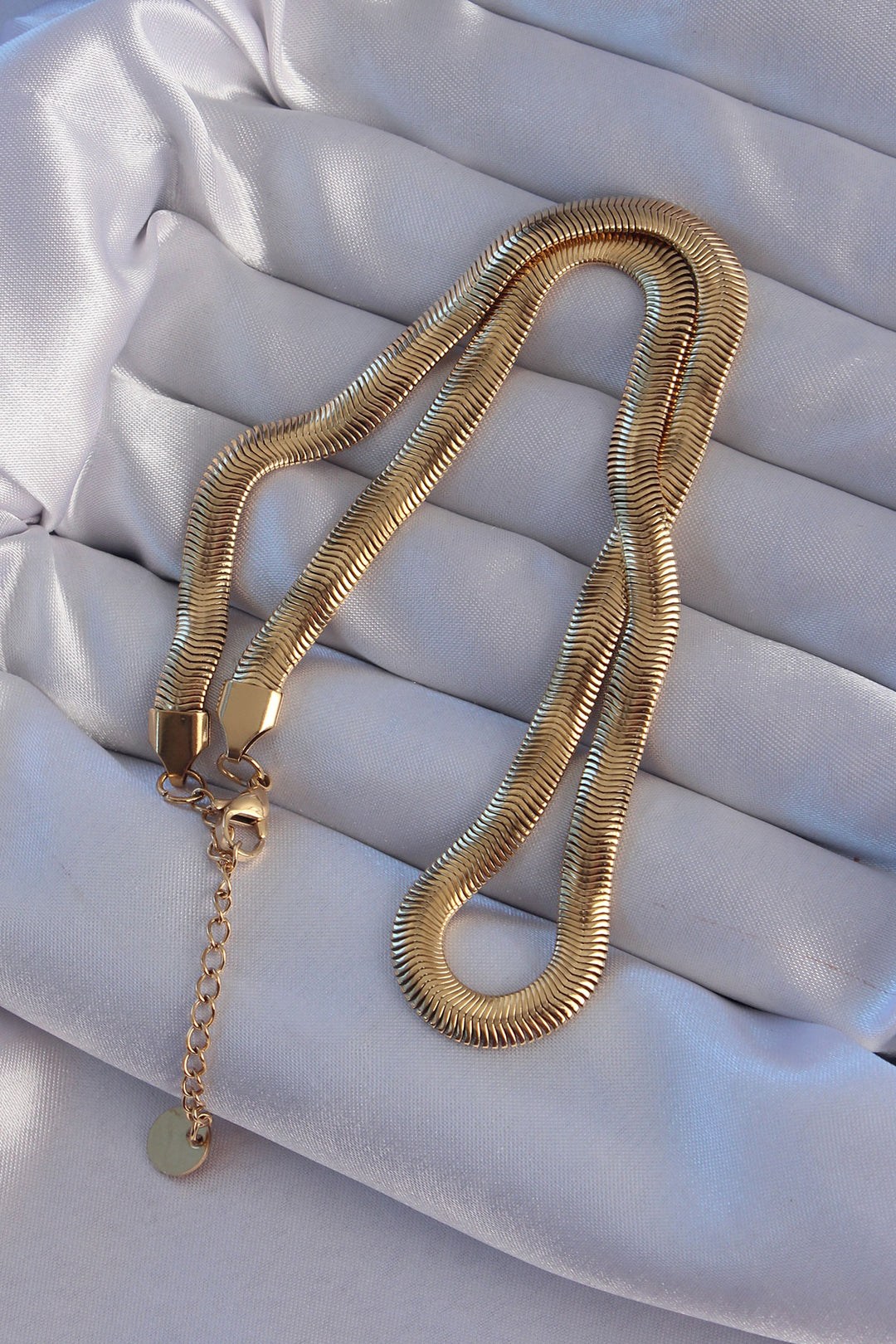 EBJ 316L Steel Gold Color Snake Chain Necklace - Dendermonde