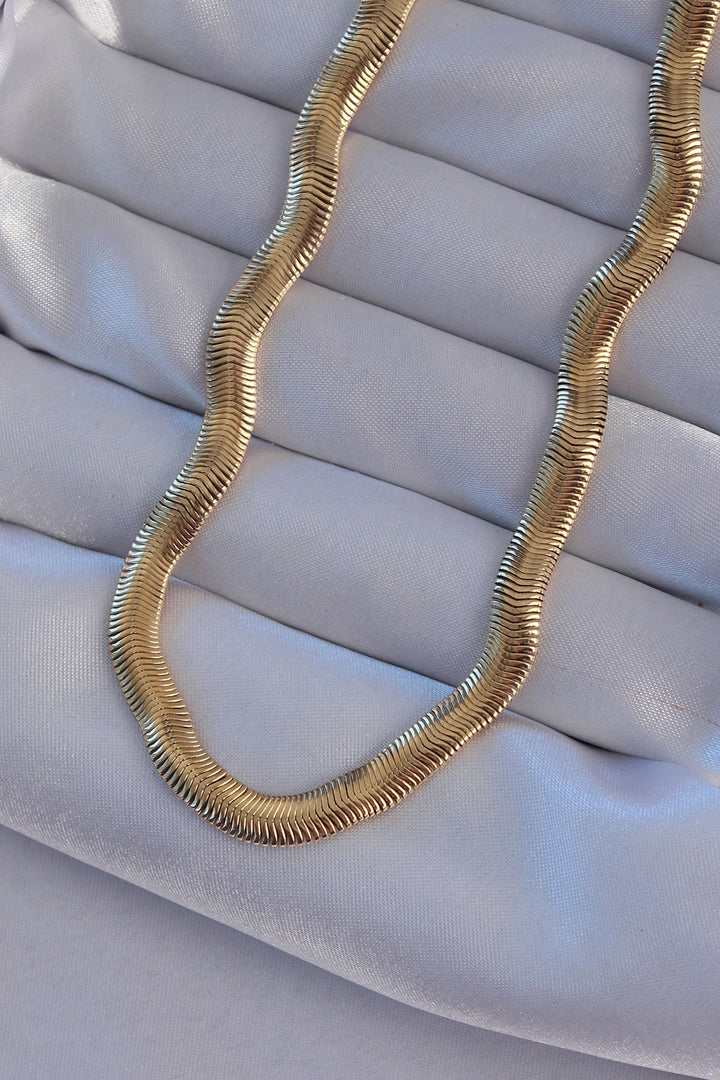 EBJ 316L Steel Gold Color Snake Chain Necklace - Dendermonde