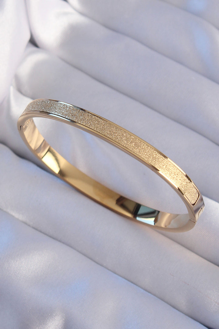 EBJ 316L Steel Gold Color Glittery Model Thin Cuff - Georgetown