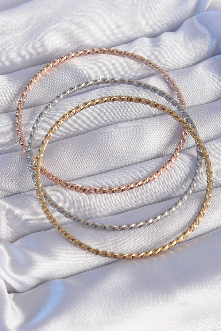 EBJ 316L Stainless Steel Colorful Thin Spiral Pattern Ajda Bracelet Set - Laindon