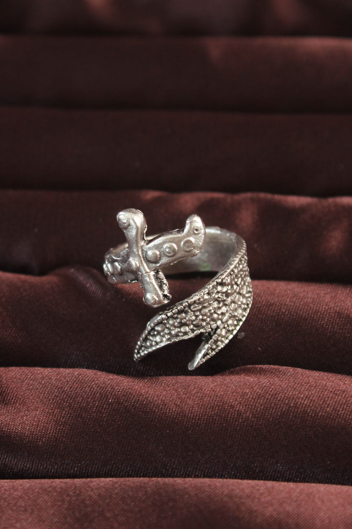 EBJ Silver Color Sword Figured Adjustable Men's Ring - Pinellas Park