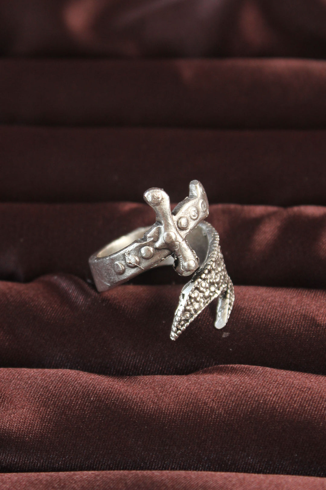 EBJ Silver Color Sword Figured Adjustable Men's Ring - Pinellas Park