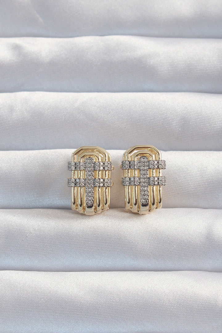 EBJ Serenay Earrings with Gold Color Silver Zircon Stone - Mount Juliet