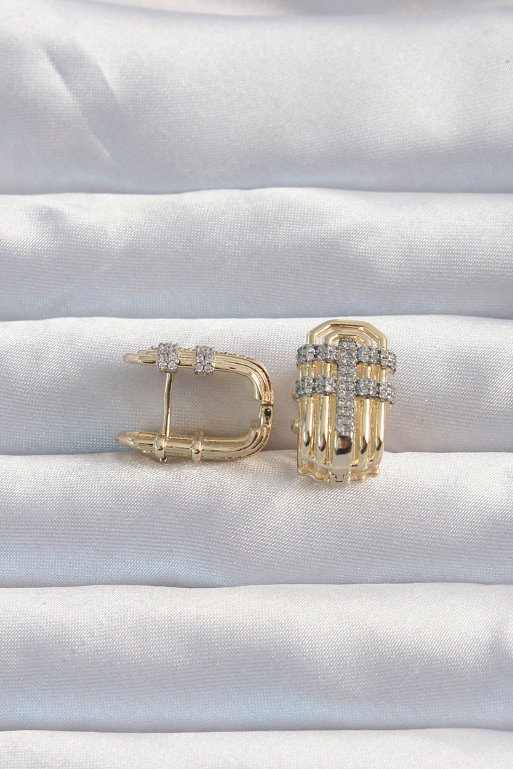 EBJ Serenay Earrings with Gold Color Silver Zircon Stone - Mount Juliet