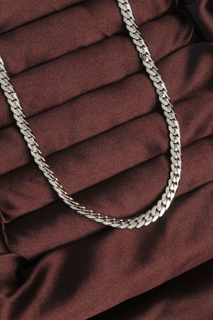 EBJ 316L Stainless Steel Silver Color Flat Mesh Chain Necklace - Gallarate