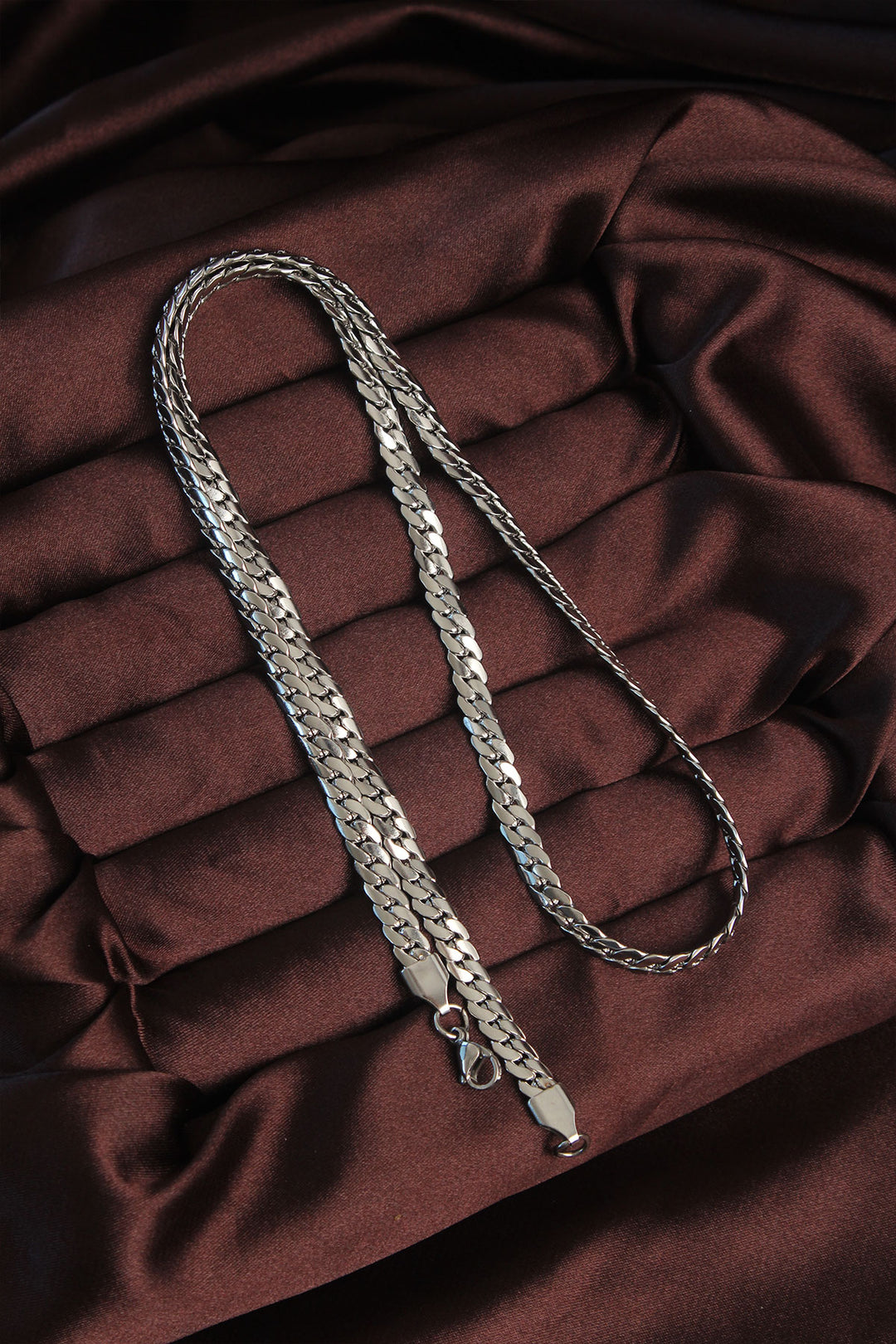 EBJ 316L Stainless Steel Silver Color Flat Mesh Chain Necklace - Gallarate