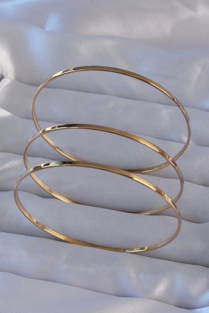 EBJ 316L Steel Gold Color 3-Piece Ajda Bracelet - Apeldoorn