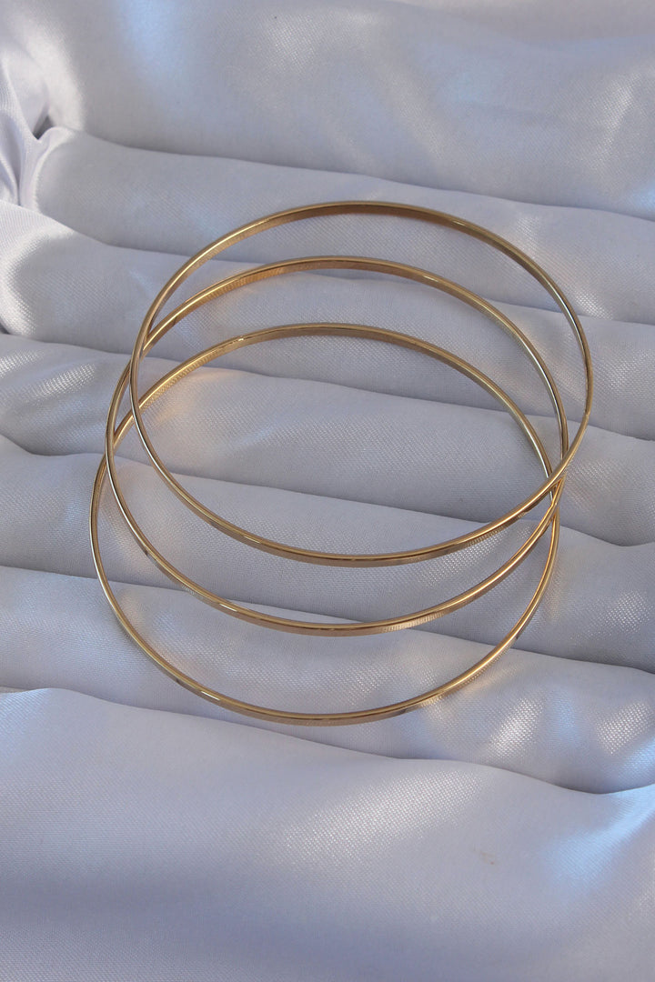 EBJ 316L Steel Gold Color 3-Piece Ajda Bracelet - Apeldoorn