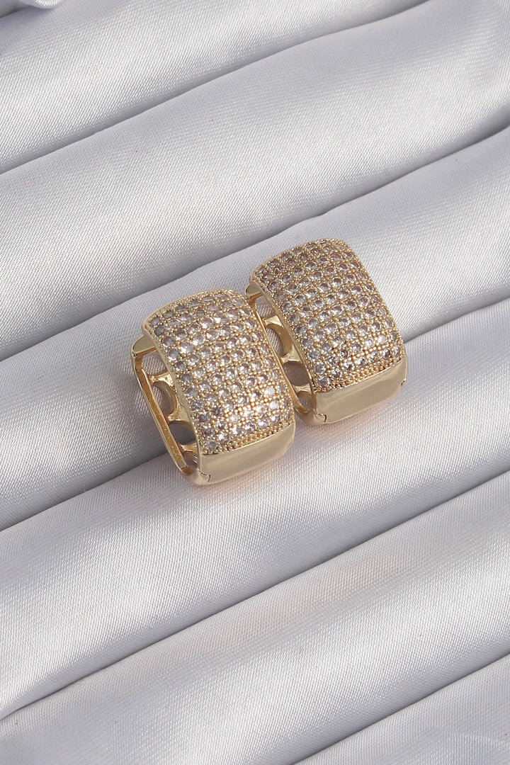 EBJ Minimal Ring Earring with Gold Color Zircon Stone - Bloomington