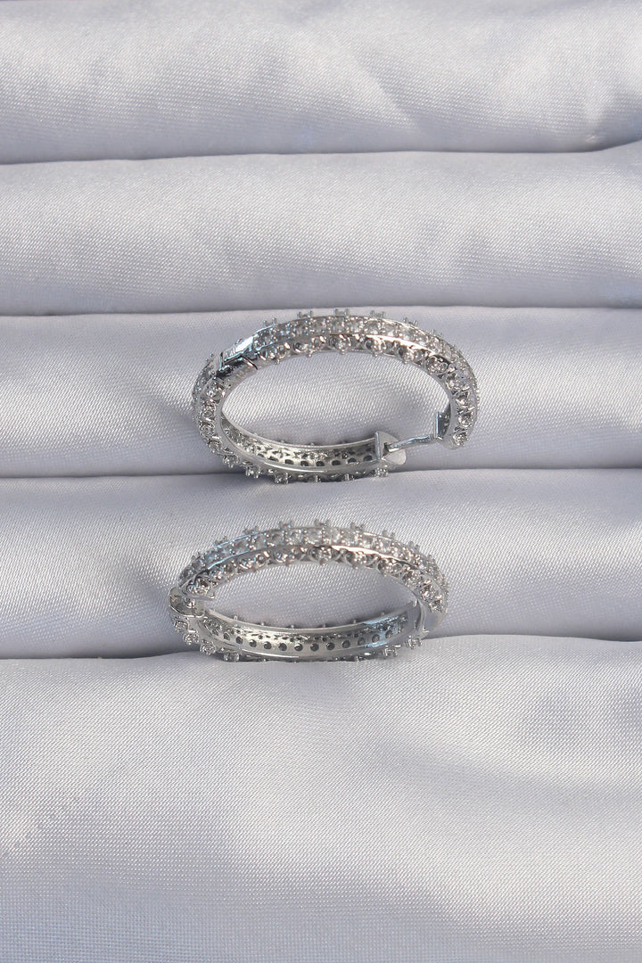 EBJ Silver Color Zircon Stone Detailed Ring Earring - Zweibrücken