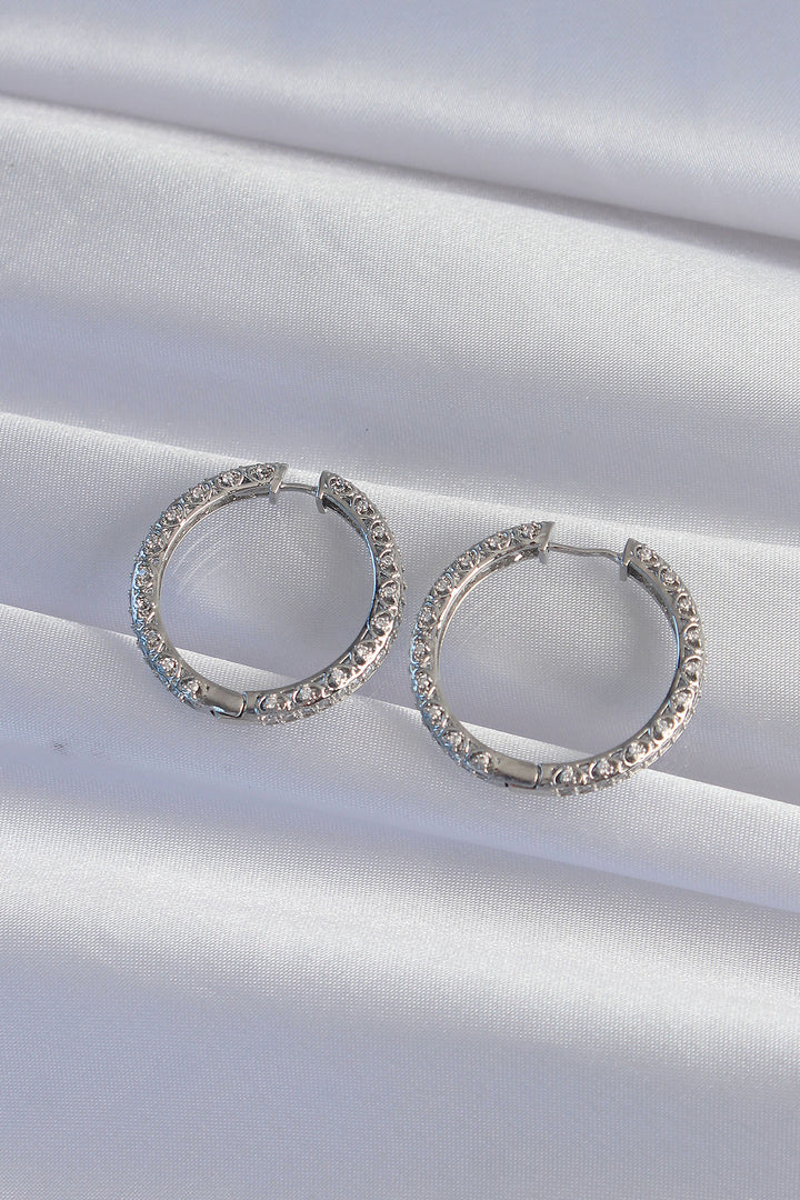 EBJ Silver Color Zircon Stone Detailed Ring Earring - Zweibrücken
